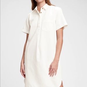 Gap Popover White Collared Shirt Dress